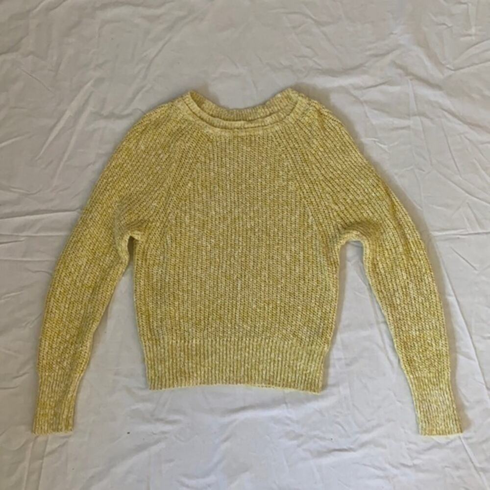 Free People Lemon Yellow Long Sleeve Crew Neck Sweater XS - Picture 2 of 5